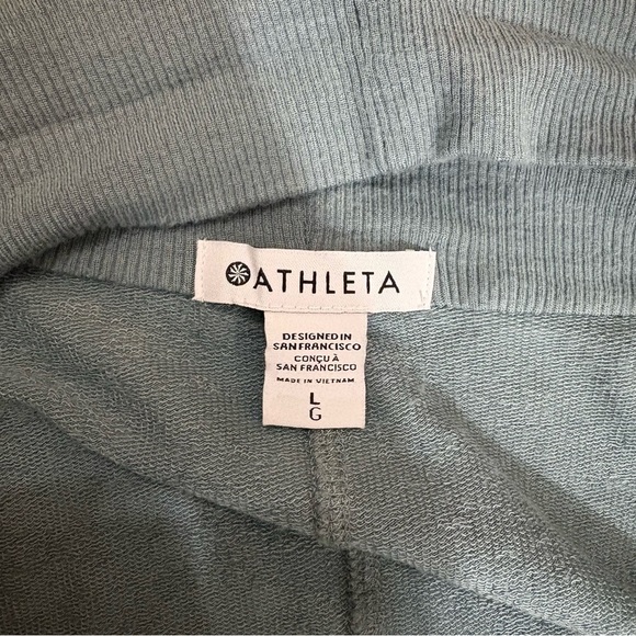 Athleta Pranayama Open Front Restore Wrap Cardigan - Size L - Blue Green - Picture 3 of 10